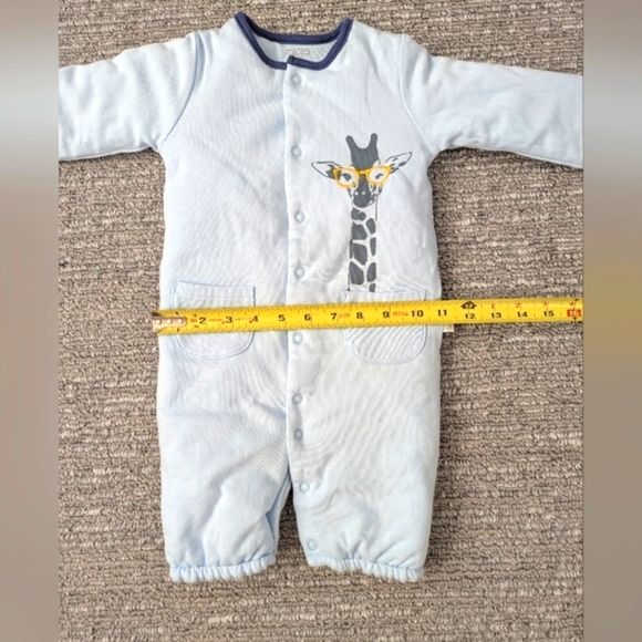 Light Blue Quilted One Piece Outfit/Romper/Jumper/Sleeper (Size 9 Months) - Picture 9 of 15